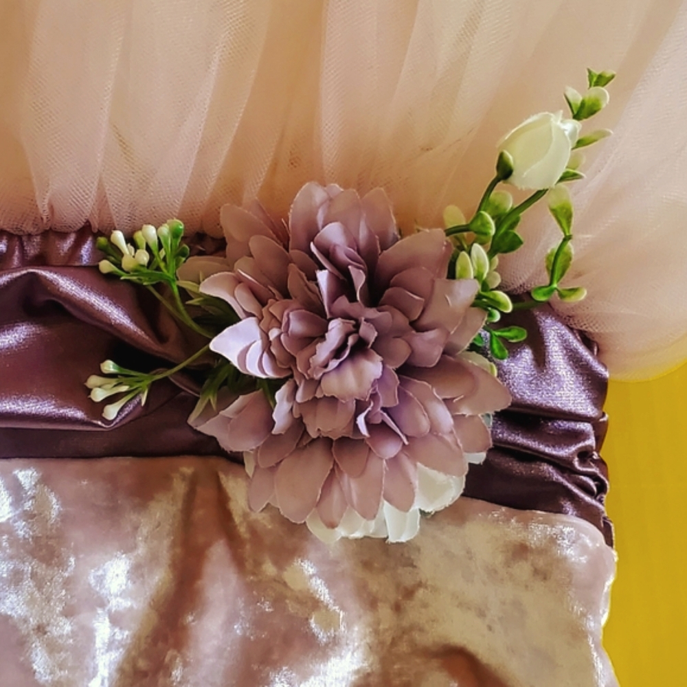 Little Girl's Velveteen Satin & Tulle Dance Costume With Accessory - Picture 4 of 11